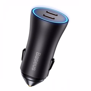 Baseus Golden Contactor Pro automobilinis įkroviklis 2x USB-C 40W pilkas (CGJP000013)