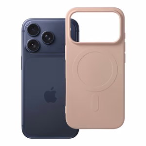 Silikoninis „Mag Cover“ dėklas, skirtas „iPhone 17 Pro / 18 Pro“, suderinamas su „MagSafe“, su didele kameros išpjova – rožinis