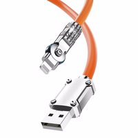Dudao L24AL USB-A - Lightning kampinis kabelis su 180° pasukimu 30W 1m - oranžinis