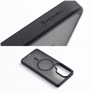Juodas Forcell F-Protect Smoke Hybrid Premium Lite dėklas Samsung A06 / A07 / A08, suderinamas su MagSafe