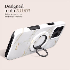 MIO White Marble Magsafe Dėklas su žiedu