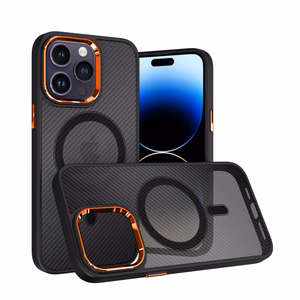 Tel Protect Magnetinis anglies dėklas telefonui Iphone 12/12 Pro juodas-oranžinis