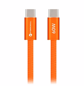 Laidas USB C į USB C Forcell F-Energy QC4.0 PD 3A 60W Cafule Color 1,2 m ACYH23 oranžinis