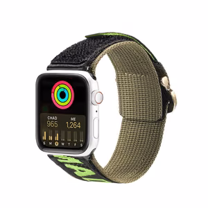 Dux Ducis dirželis (lauko versija) Apple Watch Ultra dirželis, SE, 9, 8, 7, 6, 5, 4, 3, 2, 1 (49, 45, 44, 42 mm) nailoninė apyrankė juoda/žalia