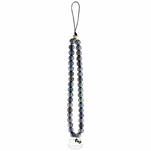 Hello Kitty Pearls Kitty Head Phone Charm - Black