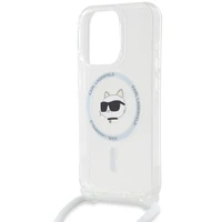 Karl Lagerfeld IML Choupette Head&Cord magnetinis dėklas telefonui iPhone 15 Pro Max - skaidrus