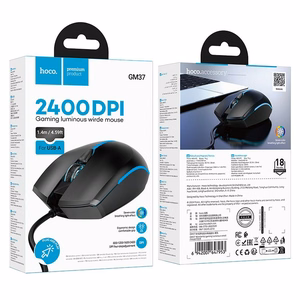 Laidinė žaidimų pelė Hoco USB A 2400 dpi GM37 juoda