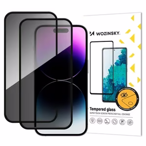 Wozinsky Privacy Glass grūdintas stiklas iPhone 17 / 16 Pro, 2 vnt. rinkinys