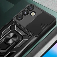 Hibridinis šarvuotas Camshield su kameros dangteliu ir metaliniu žiedu Samsung Galaxy S25+ - juodas