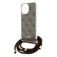 Guess Crossbody Cord 4G Print dėklas telefonui iPhone 15 Pro Max - rudas
