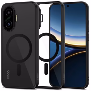 Tech-Protect MagMat MagSafe dėklas telefonui Xiaomi Poco F7 5G - juodas ir skaidrus