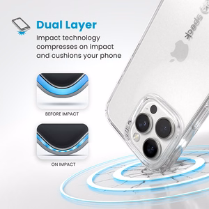 Speck GemShell dėklas, skirtas iPhone 16 Pro Max, „Clear“