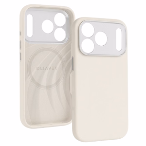 Liavec Silk Shield dėklas su metaliniu kameros rėmeliu, skirtas Iphone 17 Pro Max smėlio spalvos
