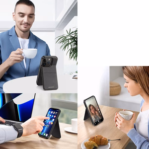 3in1 Piniginės dėklas su stovu iPhone 13 Pro MagSafe RFID Blokatorius Dux Ducis Rafi Mag - juodas