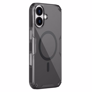 Nillkin Nature TPU Pro magnetinis dėklas telefonui, suderinamas su MagSafe, iPhone 17 – pusiau permatomas juodas