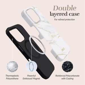 MIO White Marble Magsafe Dėklas Samsung S25+ 5G