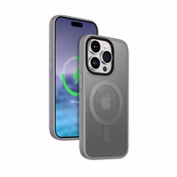 Crong Hybrid Frost MAG Cover - iPhone 15 Pro Max MagSafe dėklas (pilkas)