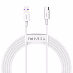 USB kabelis Baseus Superior iš USB į Type-C 66W 2.0m baltas CATYS-A02