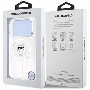 Karl Lagerfeld IML Choupette MagSafe dėklas telefonui iPhone 17 Pro Max - permatomas
