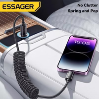 USB Laidas Essager "Chuan4" juodas 29W "Type-C / Lightning" 180cm