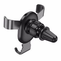 HOCO gravitacinis automobilinis laikiklis oro angai CA56 PLUS metalinis šarvas sidabrinis