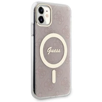 Guess GUHMN61H4STP iPhone 11 6.1" rožinis/rožinis kietas dėklas 4G MagSafe