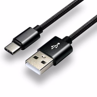 everActive 1 m ilgio USB-C kabelis - juodas, pintas, palaiko greitąjį įkrovimą, 3A - CBB-1CB