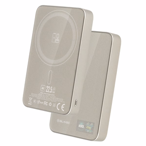 Blavec Išorinė baterija 10000mAh BJ-04 Plona 13,5mm - Type C - 22,5W magnetinė Magsafe 3 in 1 (PBBJ04-MC10GD) auksinė stiklas