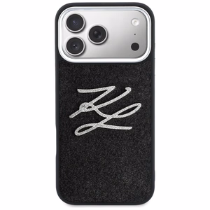 Karl Lagerfeld IML Glitter KL Diamond Logo Dėklas for iPhone 17 Pro Max - juodas