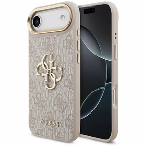 Guess 4G Charms Collection Magnetinis dėklas telefonui iPhone 17 Pro - rudas