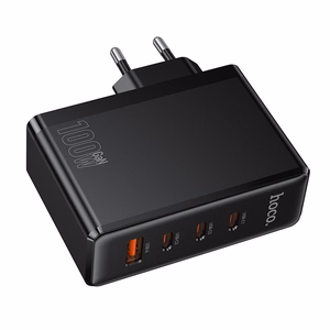 Įkroviklis Hoco N85 100W 3xUSB-C/USB-A juodas