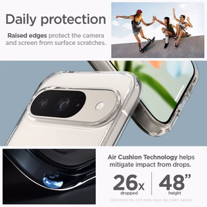 Spigen Ultra Hybrid Dėklas telefonui Google Pixel 9 / 9 Pro - permatomas