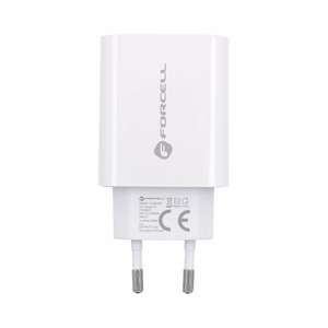 Įkroviklis Forcell + "USB-C (Type-C) to Lightning Cable" (1xUSB-C 3A 20W) baltas