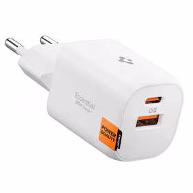 Spigen Essential EE352EU USB-C / USB-A 35W sieninis ikroviklis - Baltas