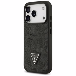 Guess 4G Nauble Card Triangle dėklas iPhone 17 Pro - juodas