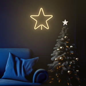 Neon LED kalėdinė žvaigždė šiltai balta FLNE22 Forever Light