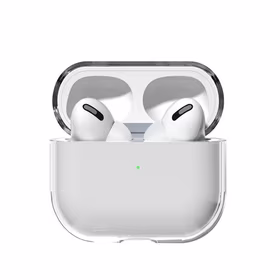 Dėklas AirPods 2 / AirPods 1 standus, stiprus, skaidrus dangtelis ausinėms (dėklas A)