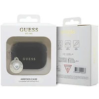 Guess GUAP2PGEHCDK dėklas AirPods Pro 2 - juodas Fixed Glitter Heart Diamond Charm