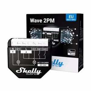 Shelly Qubino WAVE 2PM Išmanusis jungiklis Juoda