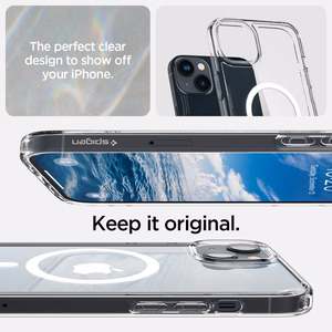 Spigen Ultra Hybrid Magnetinis dėklas su MagSafe iPhone 14 - skaidrus/baltas