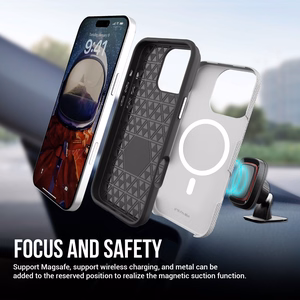 Dėklas Perfectionists Triangle Mag Case Apple iPhone 15 Pro sidabrinis