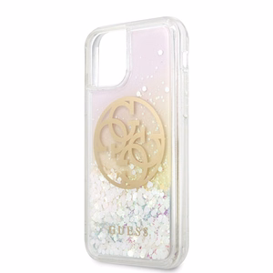 Guess GUHCN58LGIRGP iPhone 11 Pro kietas dėklas Gradient Liquid Glitter Circle Logo