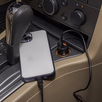 Forever CC-06 PD QC automobilinis įkroviklis 1x USB-C 1x USB 20W juodas + USB-C - USB-C kabelis 60W