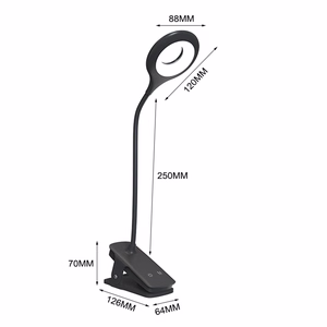 Mini Wozinsky belaidė LED skaitymo lempa su segtuku + USB-C laidas - Juoda