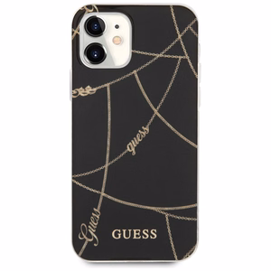 Dėklas telefonui (m) iPhone 12 mini 5.4" - juodas/juodas kietasis dėklas Saffiano