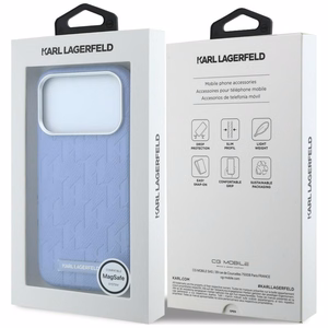 KARL LAGERFELD dėklas, skirtas IPHONE 18 Pro/17 Pro suderinamas su „MagSafe“ (Mono Resin Logo) (spalva: šviesiai mėlyna)