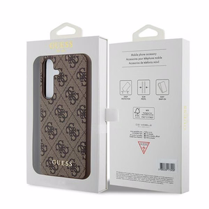 Guess 4G Metal Gold Logo dėklas telefonui Samsung Galaxy A35 - rudas