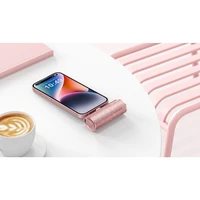 VEGER išorinė baterija 5000 mAh su įmontuotu jungtimi Type C PD QC3.0 2,4A 12W PlugOn (W0573) violetinė