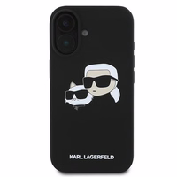 Karl Lagerfeld silikoninis dėklas telefonui Nauble Heads Print Magnetinis iPhone 16 Plus - juodas