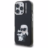 Karl Lagerfeld IML Aquarelle Karl & Choupette & Logo deklas iPhone 16 Pro Max - juodas